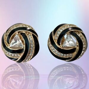 Elegant Black and Gold Earrings